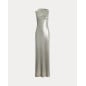 RALPH LAUREN- Abito lungo metallizzato con fibbia
