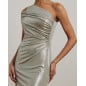 RALPH LAUREN- Abito monospalla metallizzato