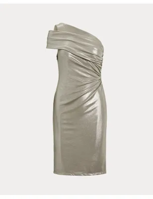 RALPH LAUREN- Abito monospalla metallizzato