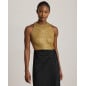 RALPH LAUREN- Abito lungo in rete e jersey con fiocco