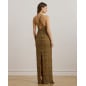 RALPH LAUREN - Abito halter in rete con perline