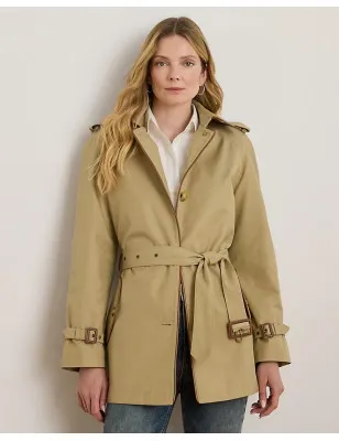 RALPH LAUREN- Trench con pelle ecologica