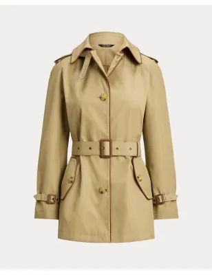 RALPH LAUREN- Trench con pelle ecologica