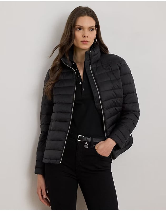 RALPH LAUREN- Giubbotto imbottito con collo a imbuto