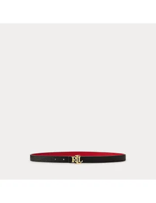 RALPH LAUREN- Cintura sottile double-face con logo