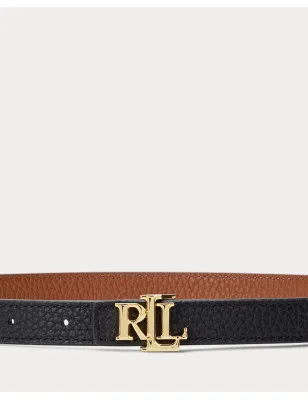 RALPH LAUREN- Cintura sottile double-face con logo