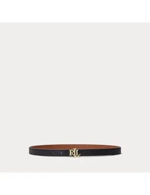 RALPH LAUREN- Cintura sottile double-face con logo