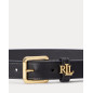 RALPH LAUREN- Cintura in pelle con logo sul passante RALPH LAUREN- Cintura in pelle con logo sul passante