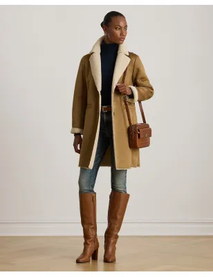 RALPH LAUREN- Cappotto shearling ecologico e camoscio