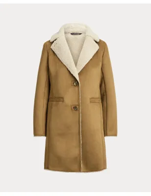 RALPH LAUREN- Cappotto shearling ecologico e camoscio