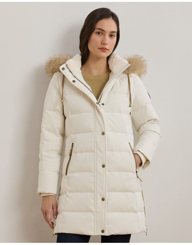RALPH LAUREN- Piumino con pelliccia ecologica