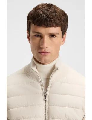 HUGO BOSS- Giacca in materiali misti con pannello anteriore imbottito