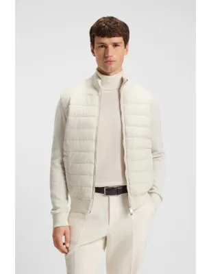 HUGO BOSS- Giacca in materiali misti con pannello anteriore imbottito
