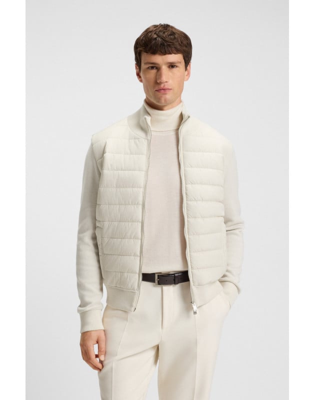 HUGO BOSS- Giacca in materiali misti con pannello anteriore imbottito HUGO BOSS- Giacca in materiali misti con pannello anteriore imbottito