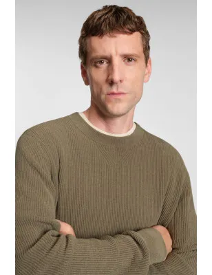 HUGO BOSS- Maglione regular fit con lavorazione effetto velluto a coste