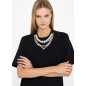 LIU JO- T-shirt con perle e strass LIU JO- T-shirt con perle e strass