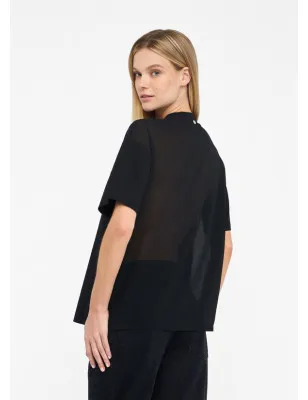 LIU JO- T-shirt con perle e strass