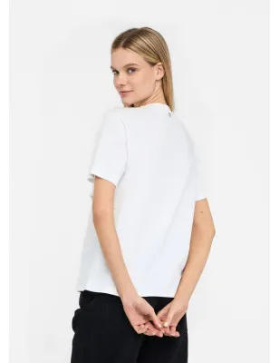 LIU JO- T-shirt con perle e strass