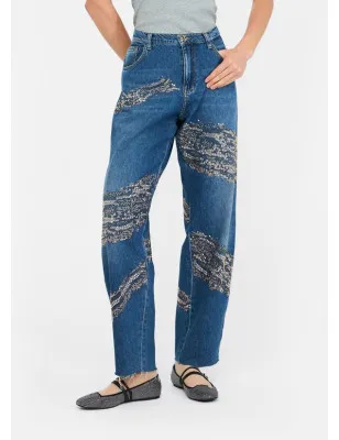 LIU JO- Jeans balloon con borchie e strass