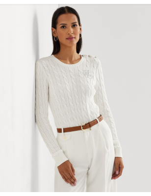 RALPH LAUREN- Maglia in cotone con bottoni