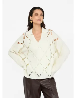 LIU JO- Maglia 100% lana con ricami gioiello