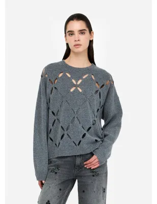 LIU JO- Maglia 100% lana con cut-out