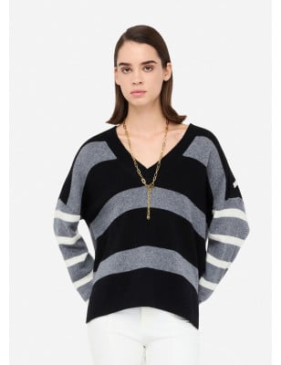 LIU JO- Maglia a righe 100% lana