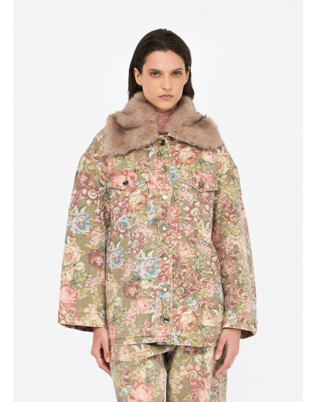 LIU JO- Giacca con colletto in pelliccia sintetica