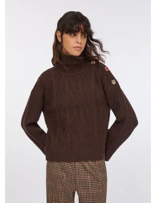 LIU JO- Dolcevita in lana con bottoni gioiello