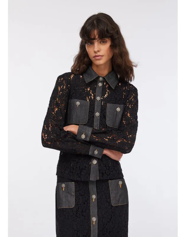 LIU HO- Camicia in pizzo