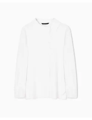 ARMANI EXCHANGE- Camicia in crepe con collo asimmetrico