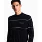 EMPORIO ARMANI- Maglione in lana vergine con logo jacquard EMPORIO ARMANI- Maglione in lana vergine con logo jacquard