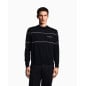 EMPORIO ARMANI- Maglione in lana vergine con logo jacquard EMPORIO ARMANI- Maglione in lana vergine con logo jacquard