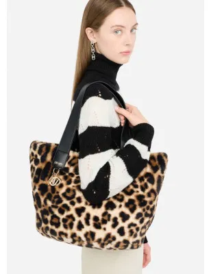 LIU JO- Borsa hobo grande in pelliccia sintetica