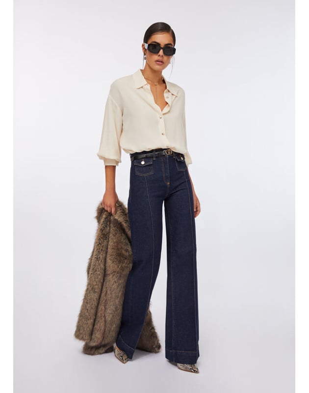 LIU JO- Jeans flare a vita alta con tasche