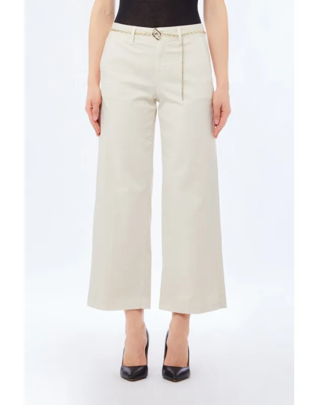LIU JO- Pantaloni flare in cotone stretch