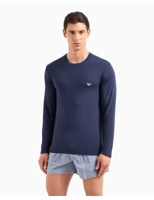 EMPORIO ARMANI- Maglia loungewear fitted fit in soft modal