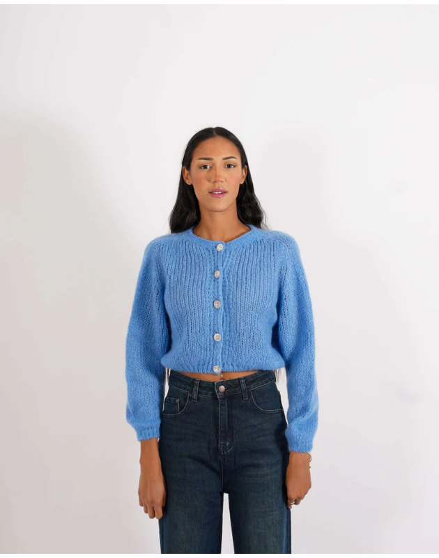 HOPE - Cardigan con bottoni gioiello in lana Shade