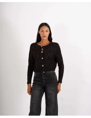 HOPE - Cardigan con bottoni gioiello in lana Purezza