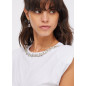 LIU JO- Top in cotone con strass