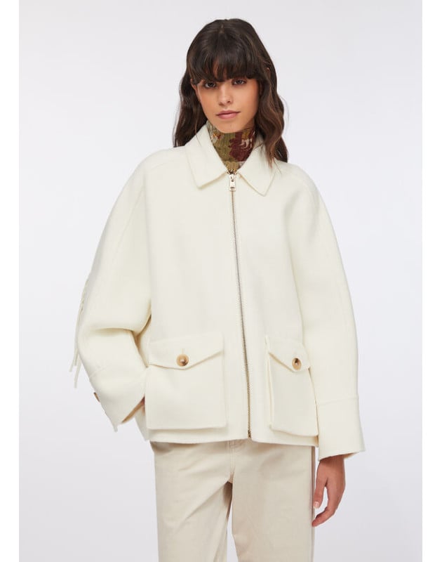 LIU JO- Caban in lana con frange