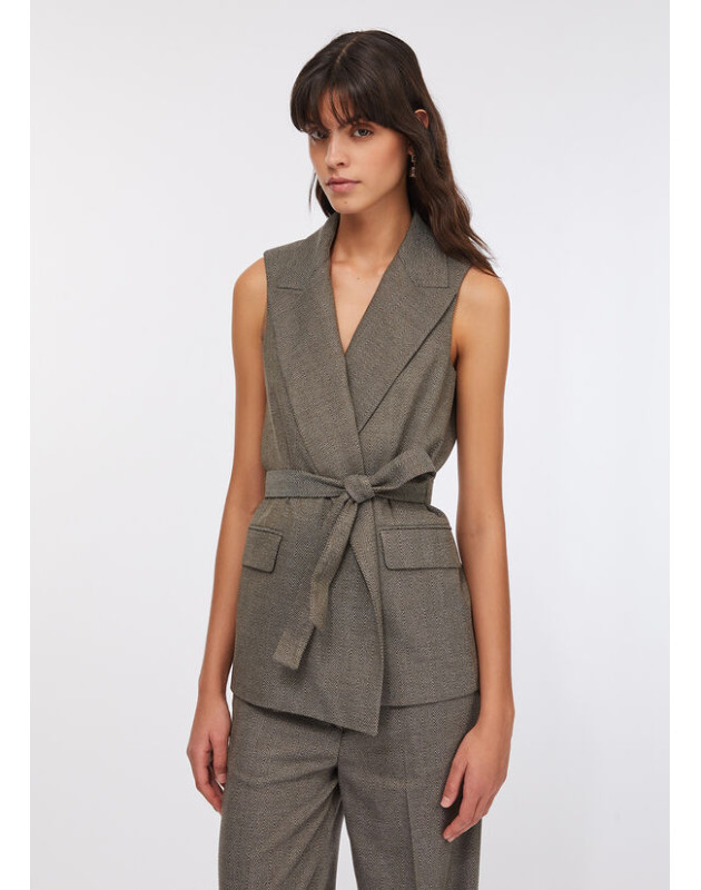 LIU JO- Gilet chevron con cintura