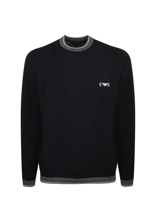 EMPORIO ARMANI- Maglia in filo di lana stretch