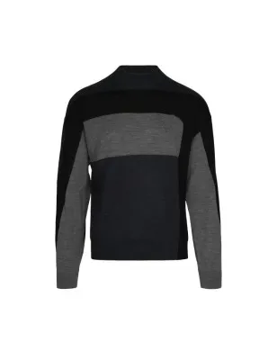 copy of EMPORIO ARMANI- Maglione in lana vergine color block