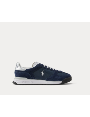 RALPH LAUREN- Sneaker Varick in camoscio e Oxford