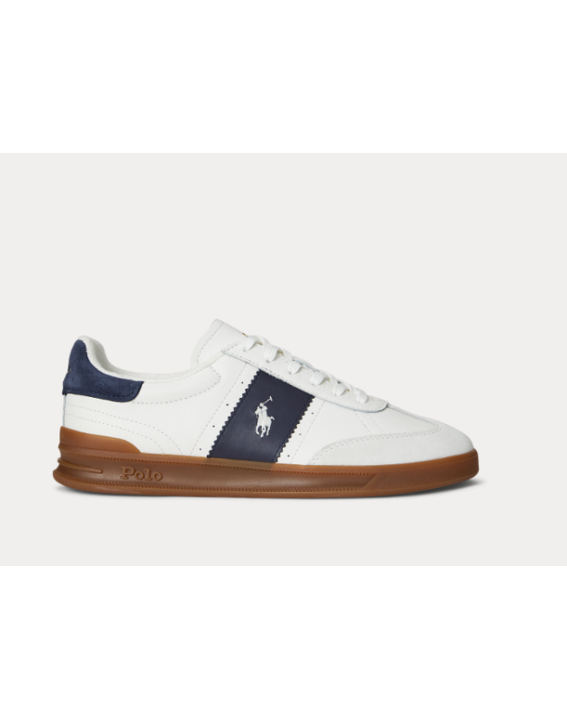 copy of RALPH LAUREN- Sneaker Varick in camoscio e Oxford