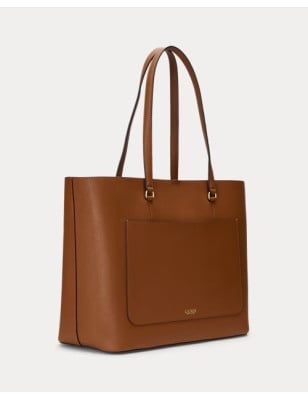 RALPH LAUREN- Tote Karly grande in pelle tratteggiata