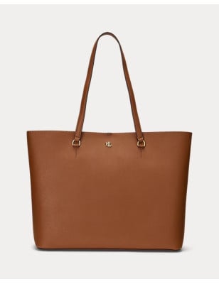 RALPH LAUREN- Tote Karly grande in pelle tratteggiata