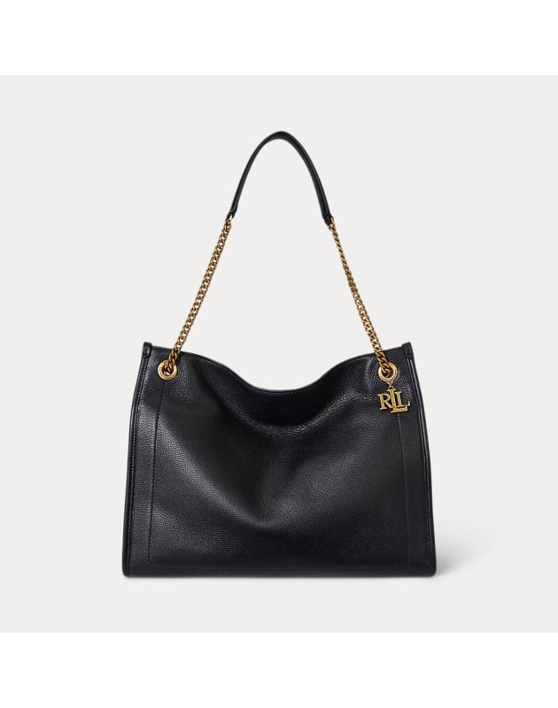 RALPH LAUREN- Tote Bradley grande in pelle martellata