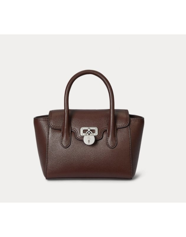 RALPH LAUREN- Borsa a tracolla in pelle martellata Tanner